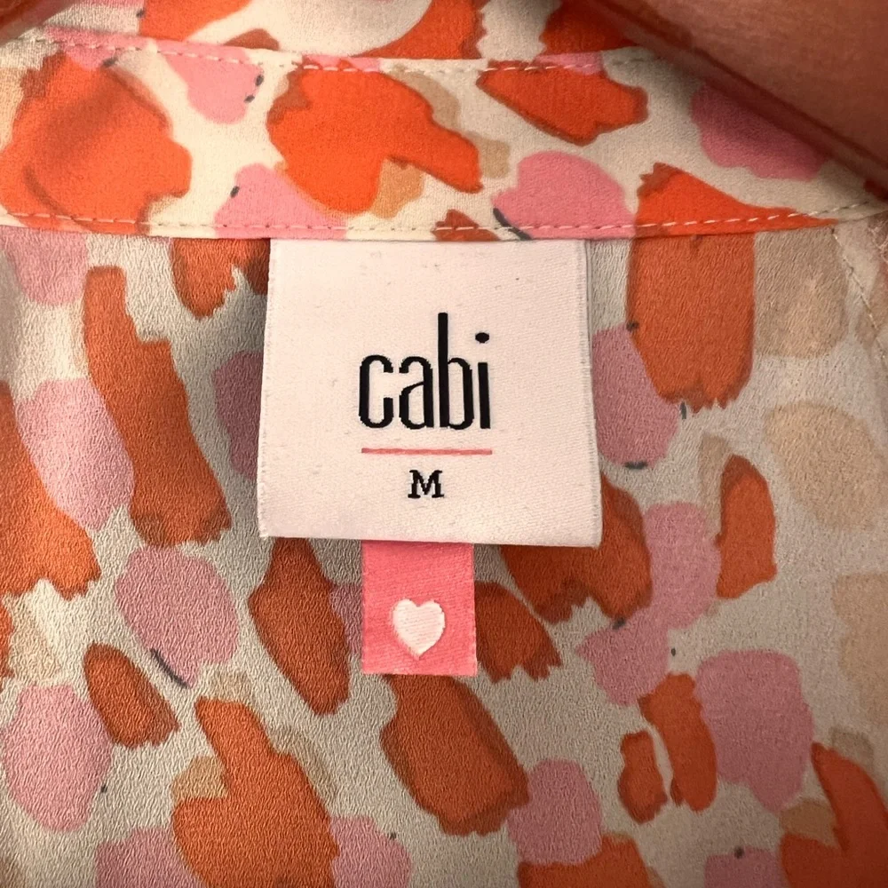 CAbi Go-To Orange and White Button Down Top - Picture 8 of 10